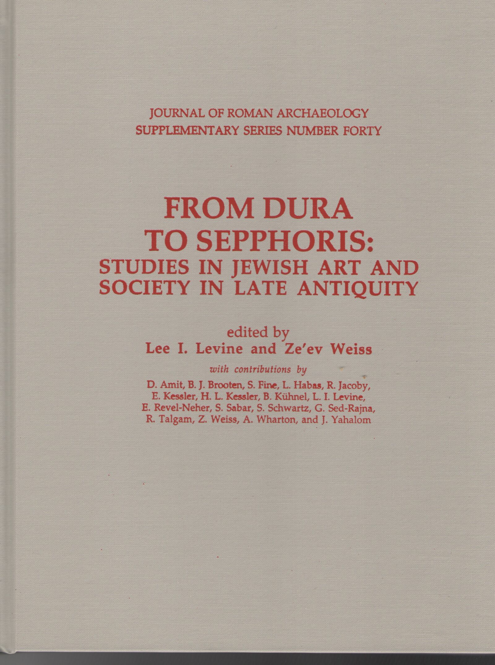 Supplement 40 Journal Of Roman Archaeology